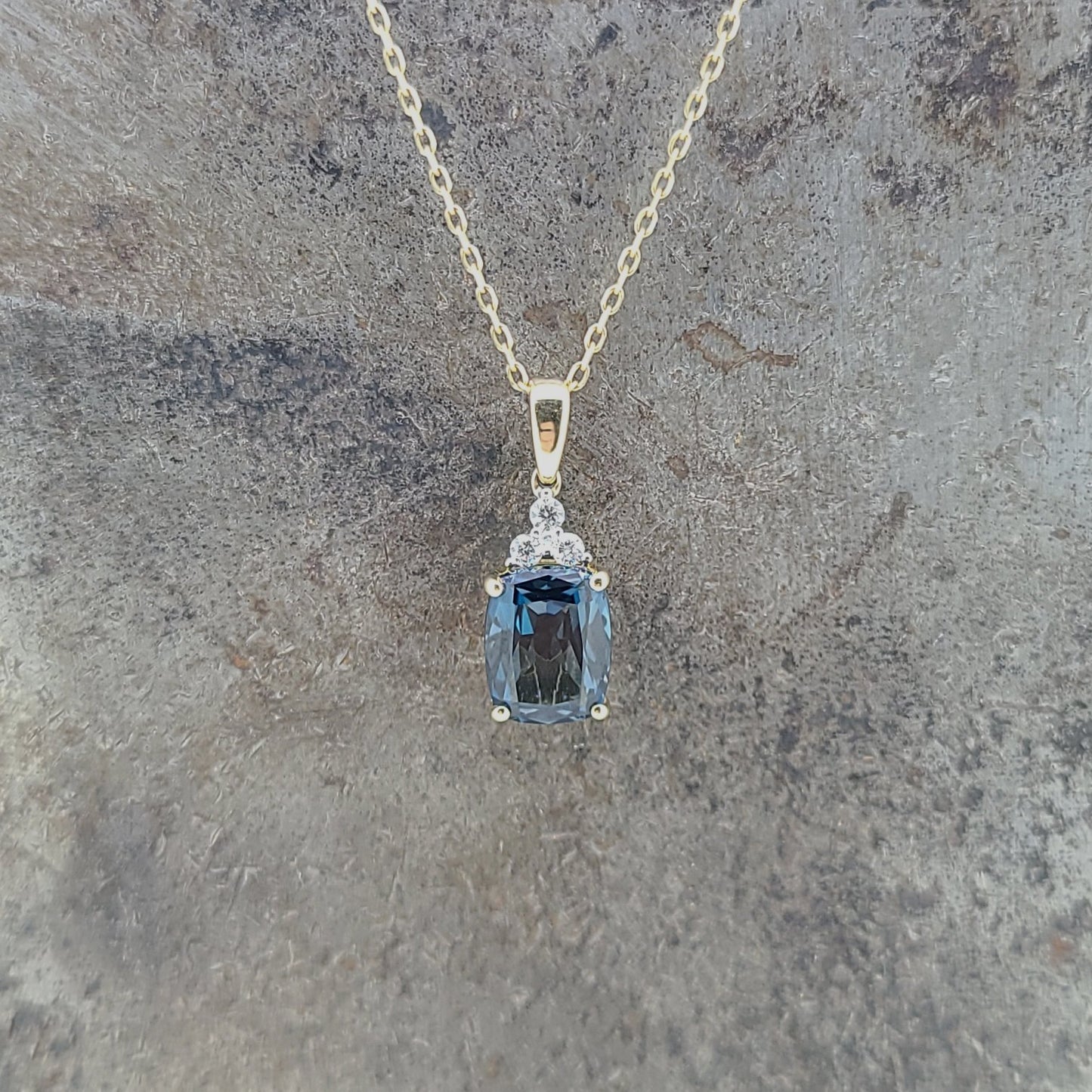 London Blue Topaz and Diamond Necklace