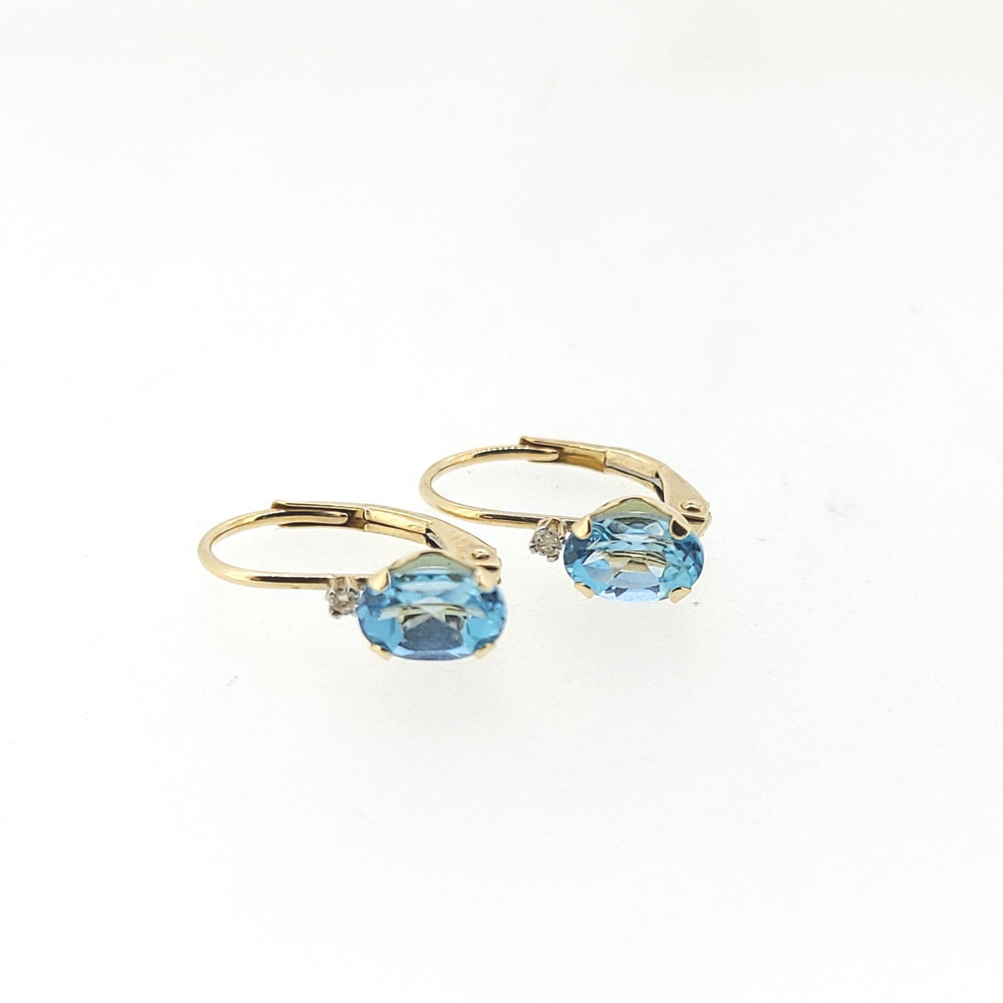 Blue Topaz Leverback Earrings