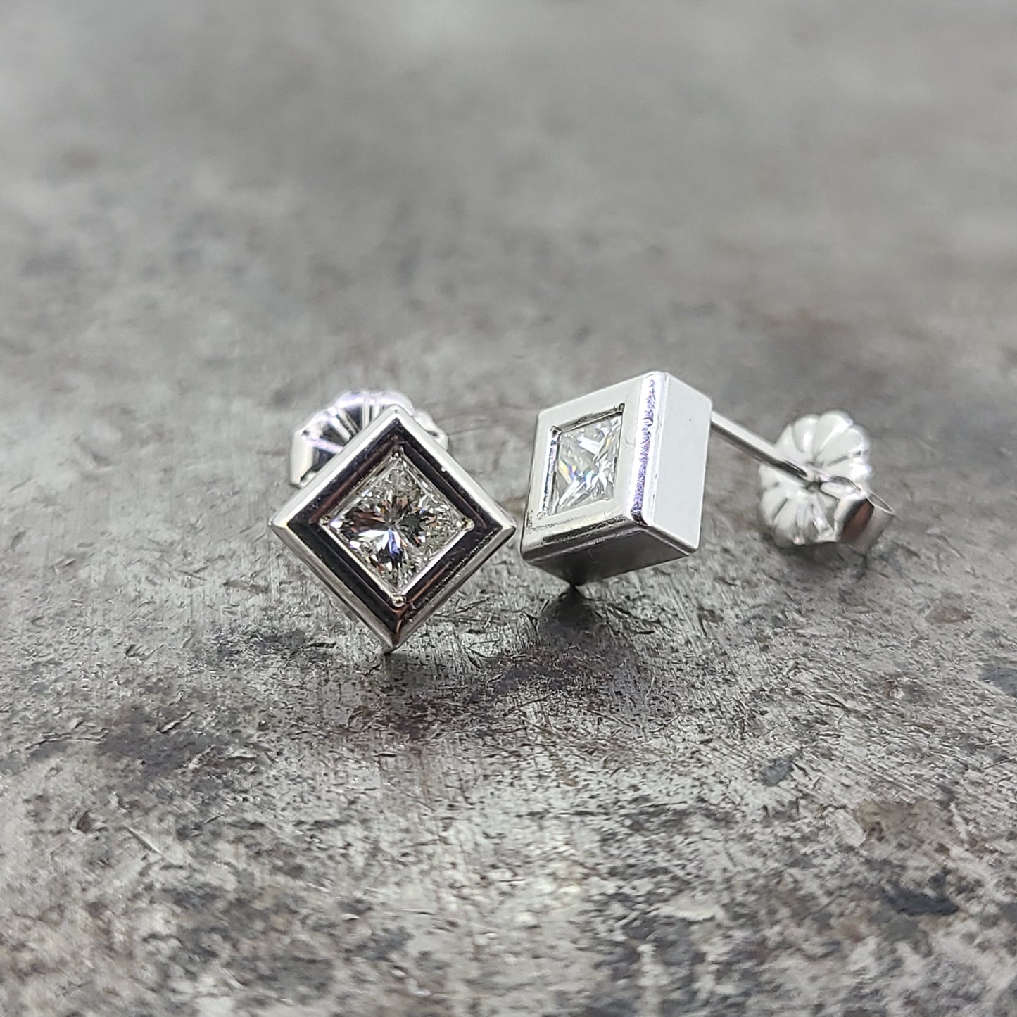 Princess Cut Diamond Studs