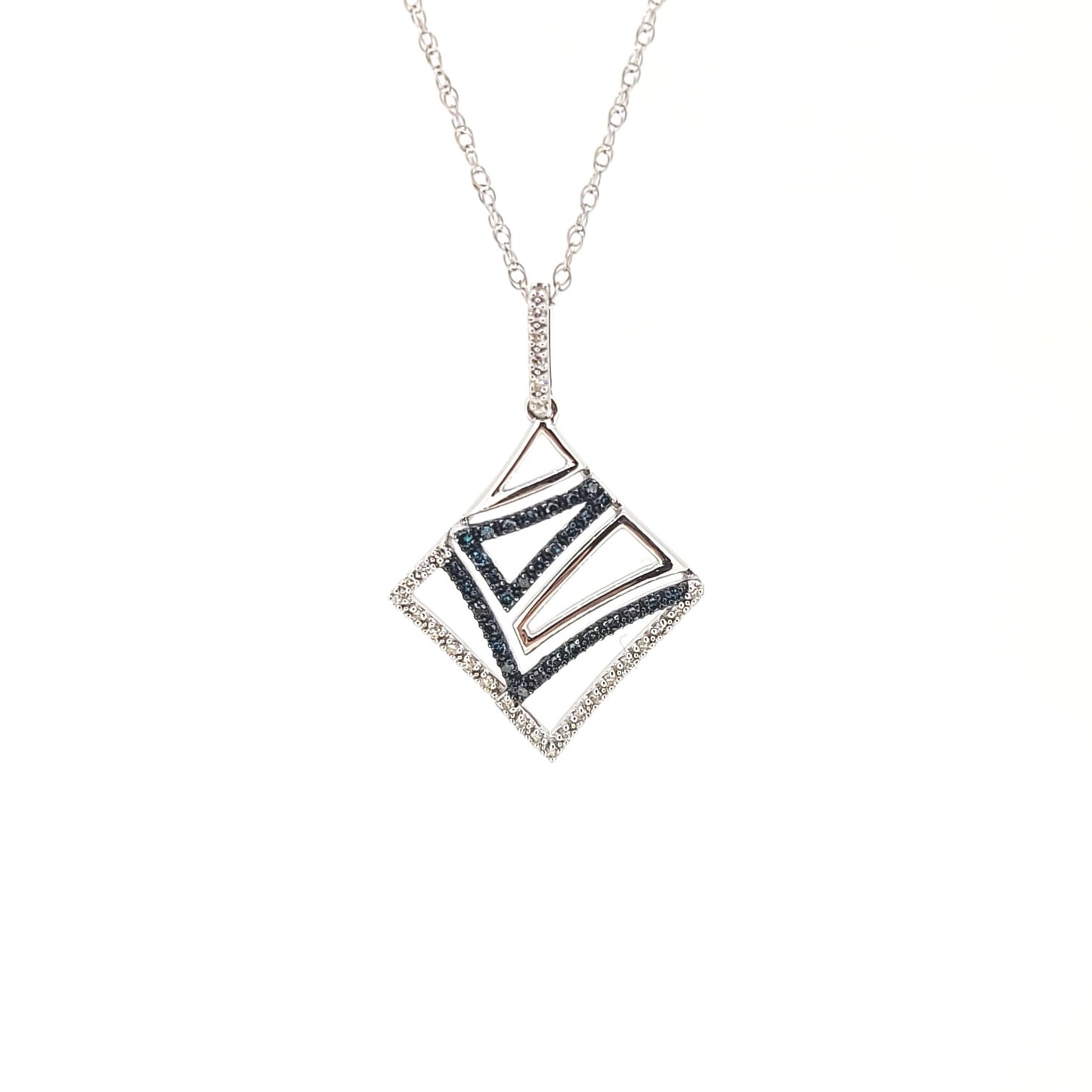 Blue and White Diamond Necklace