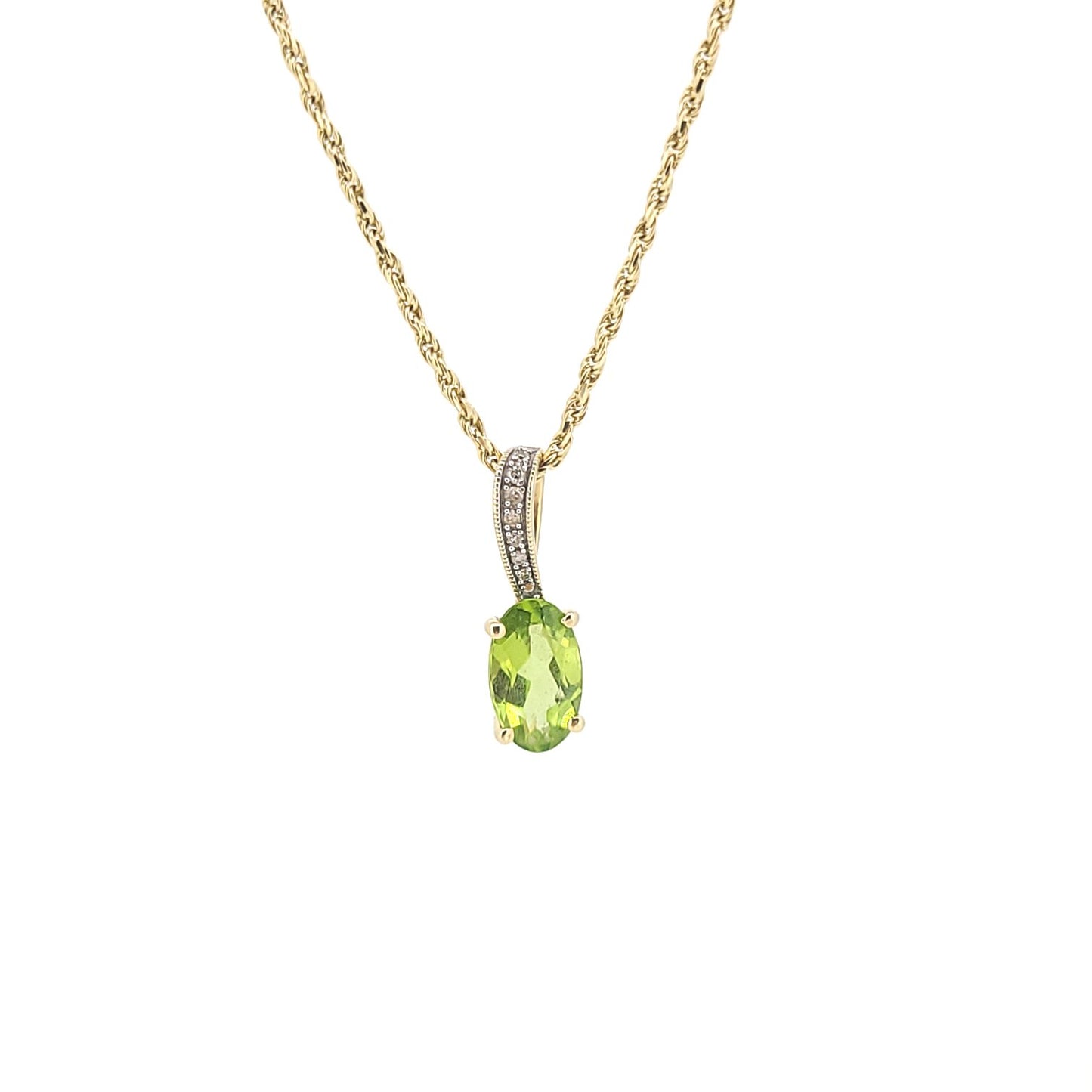 Peridot and Diamond Pendant