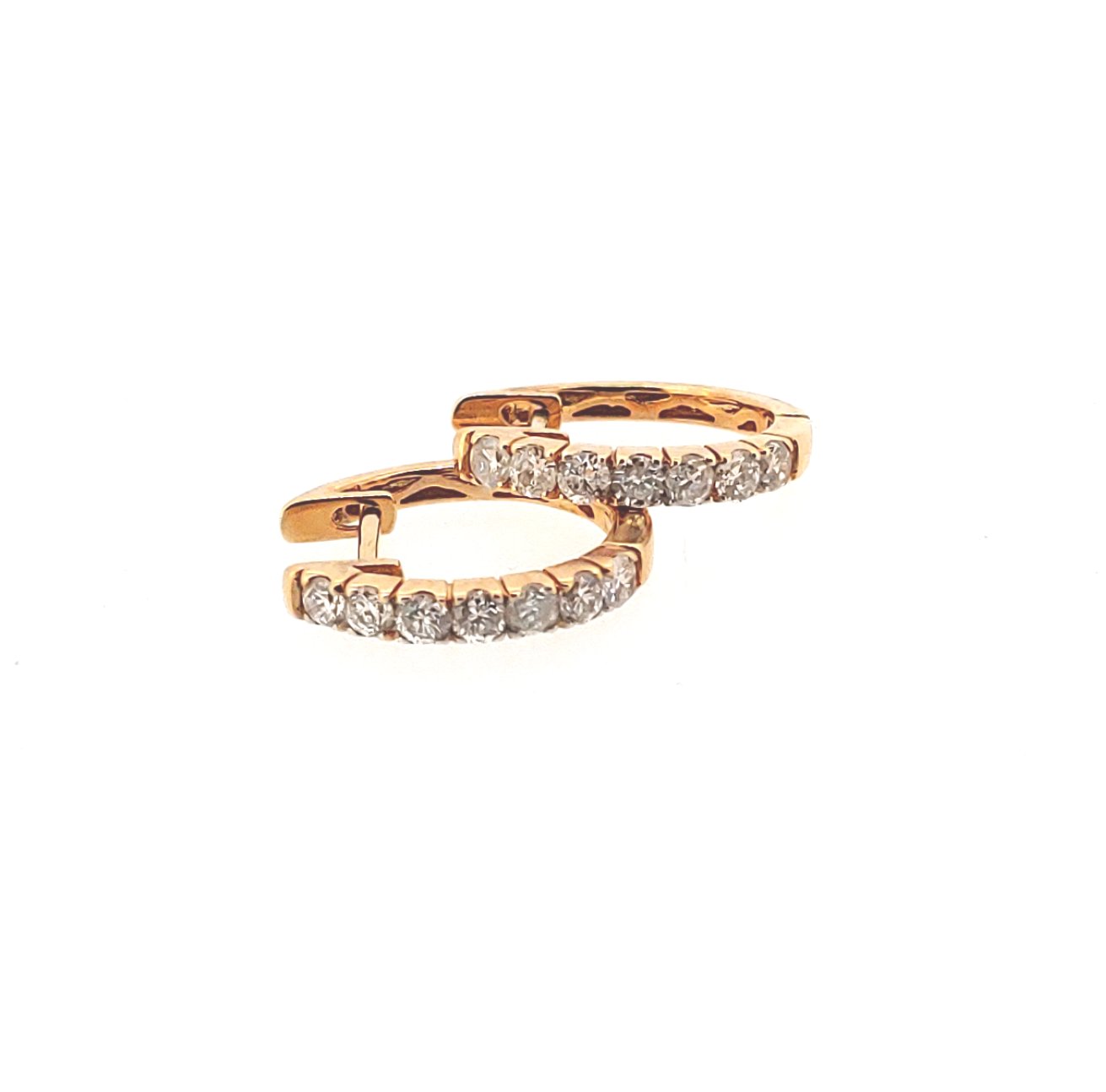 0.59ct Rose Gold Diamond Hoops