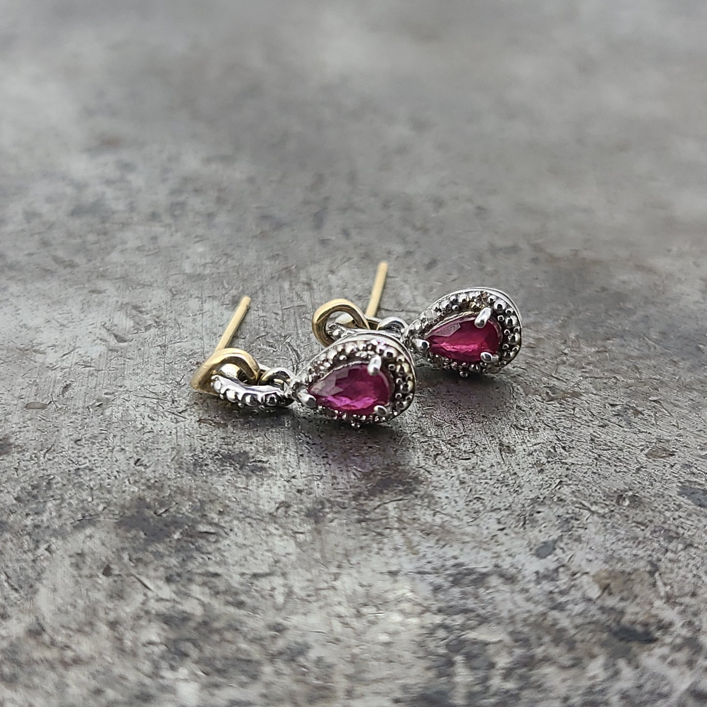 Ruby and Diamond Stud Earring