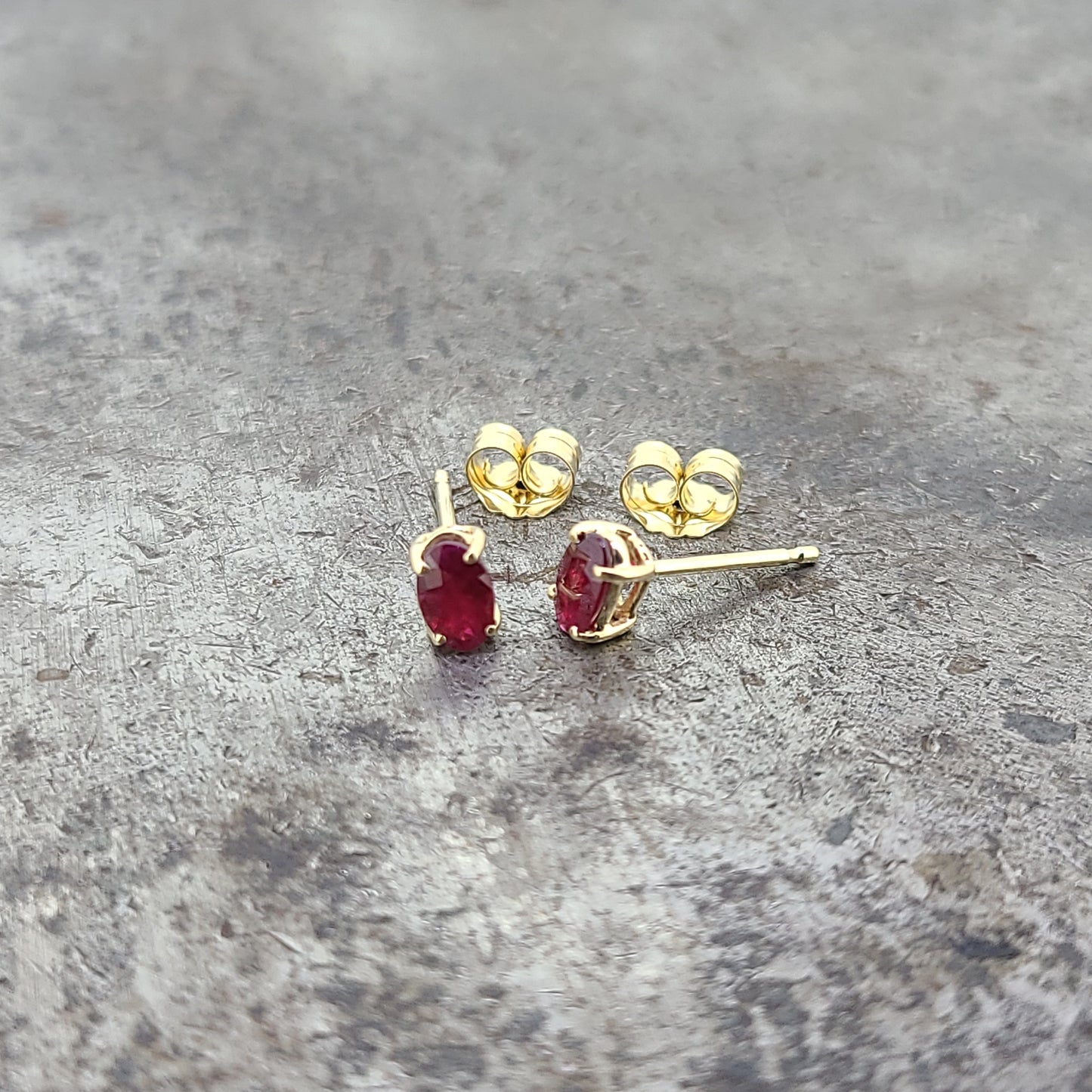 Oval Ruby Studs