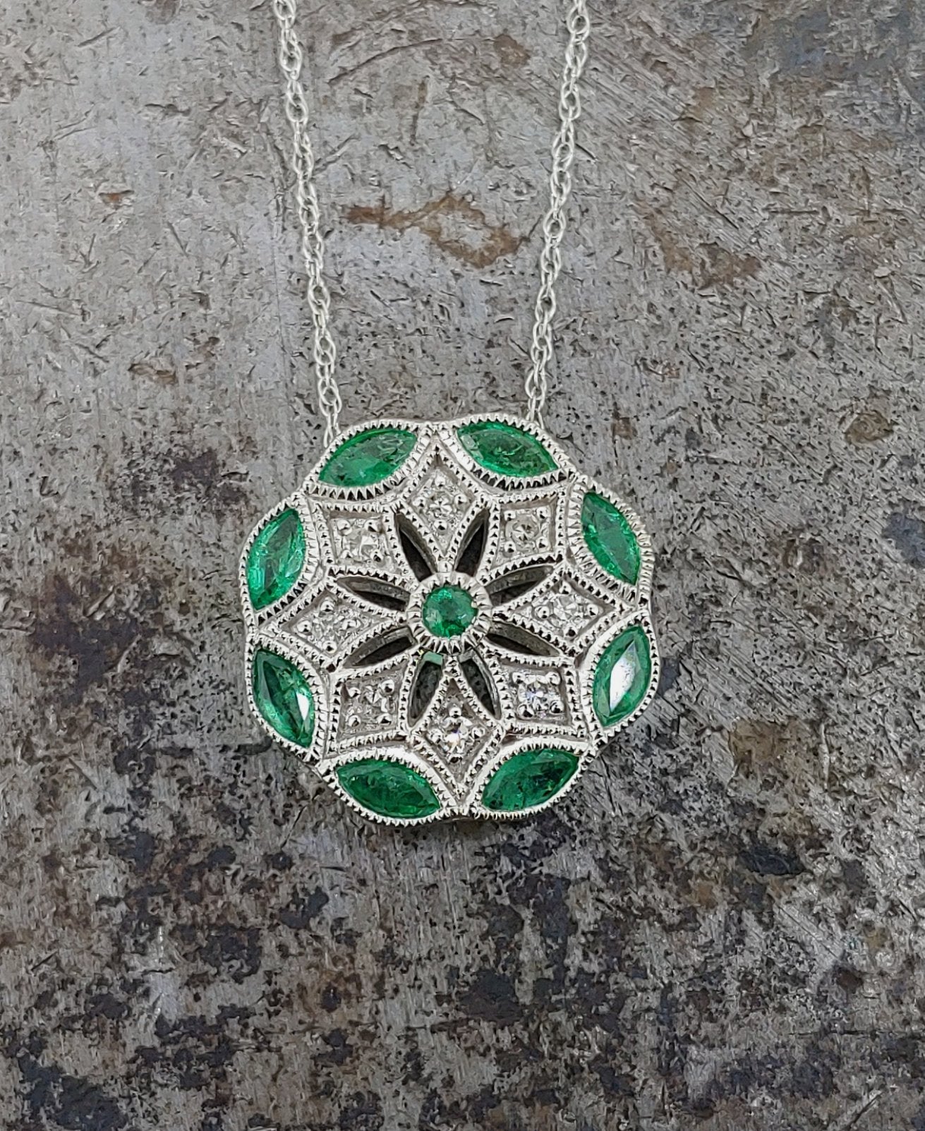 Emerald and Diamond Necklace
