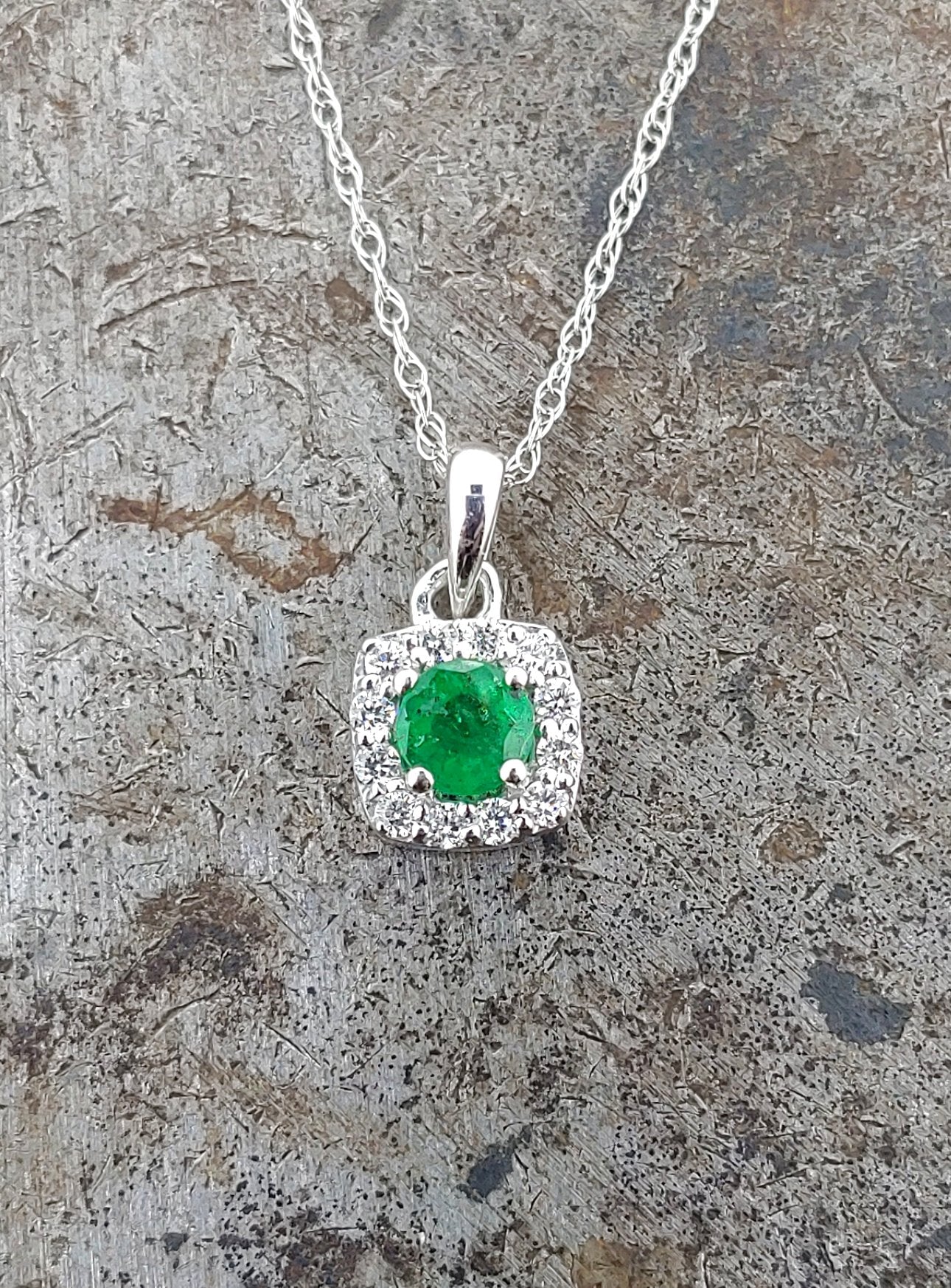 Emerald and Diamond Pendant