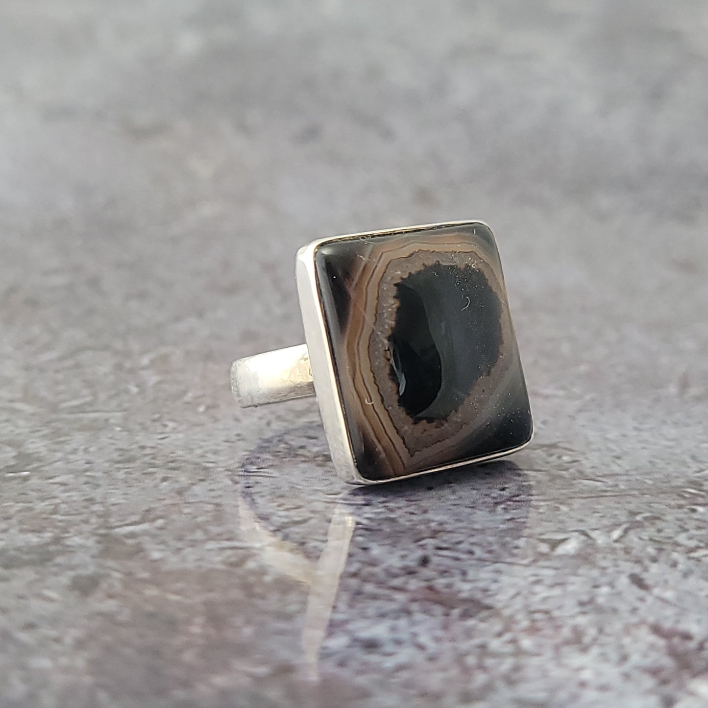 Silver Black Onyx Ring