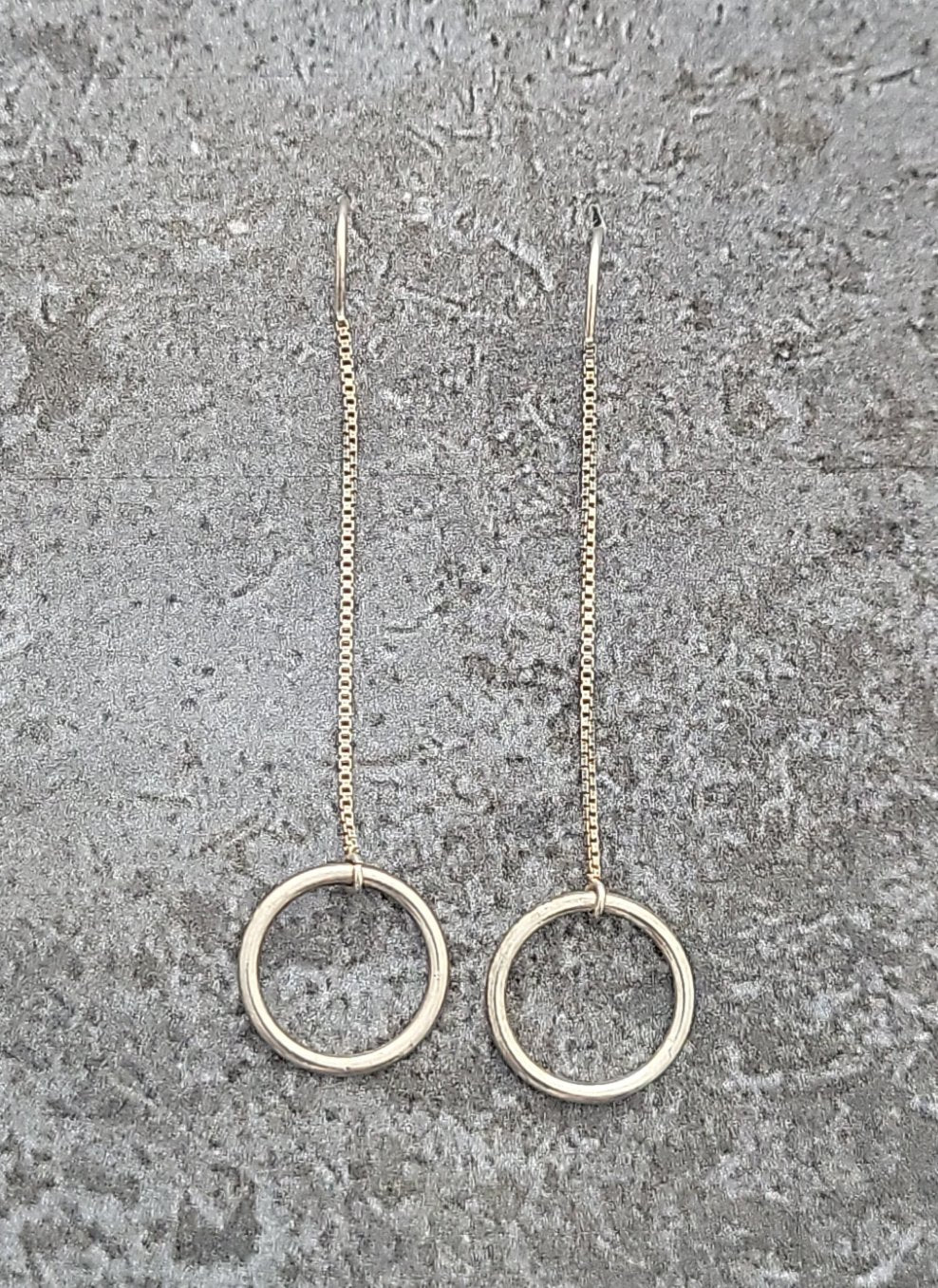 Sterling Circle Threader Earrings
