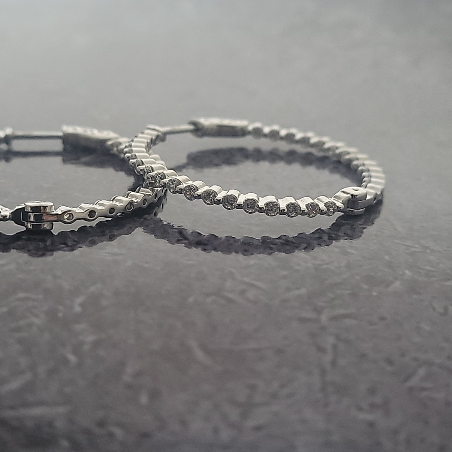 Sterling CZ Inside Outside Hoops