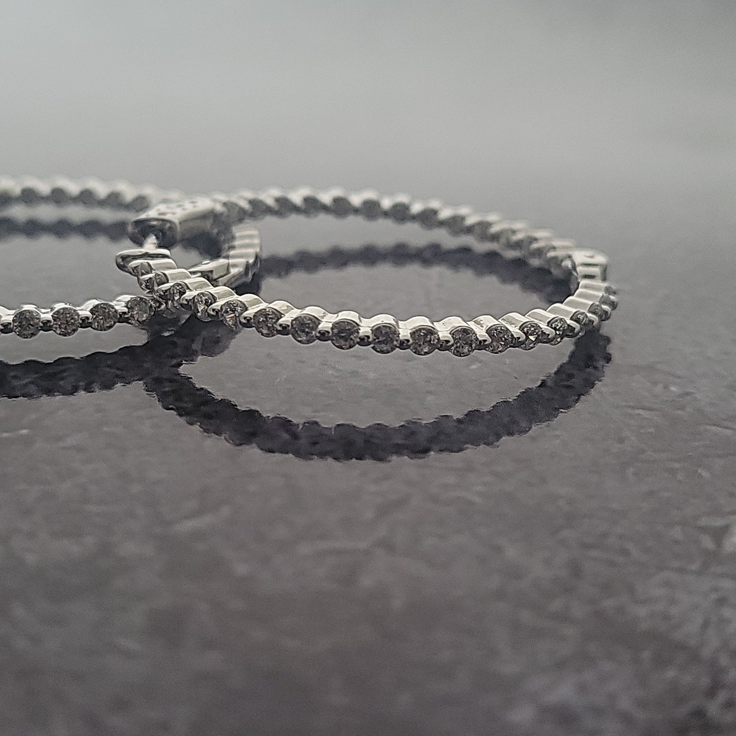 Sterling CZ Inside Outside Hoops