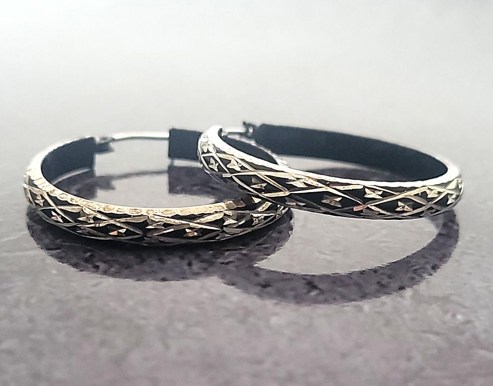 Sterling Hoops with antique