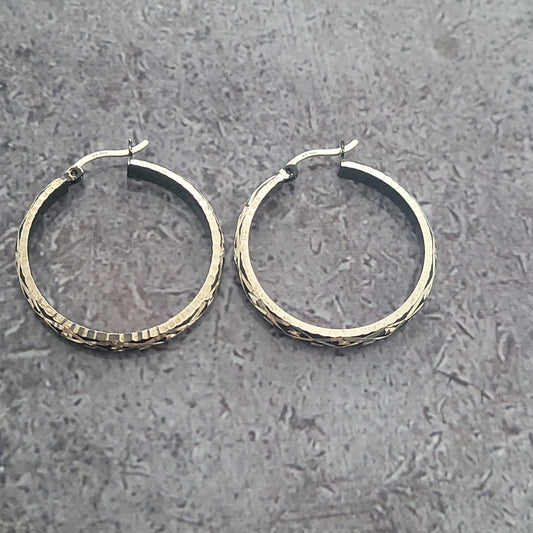Sterling Hoops with antique
