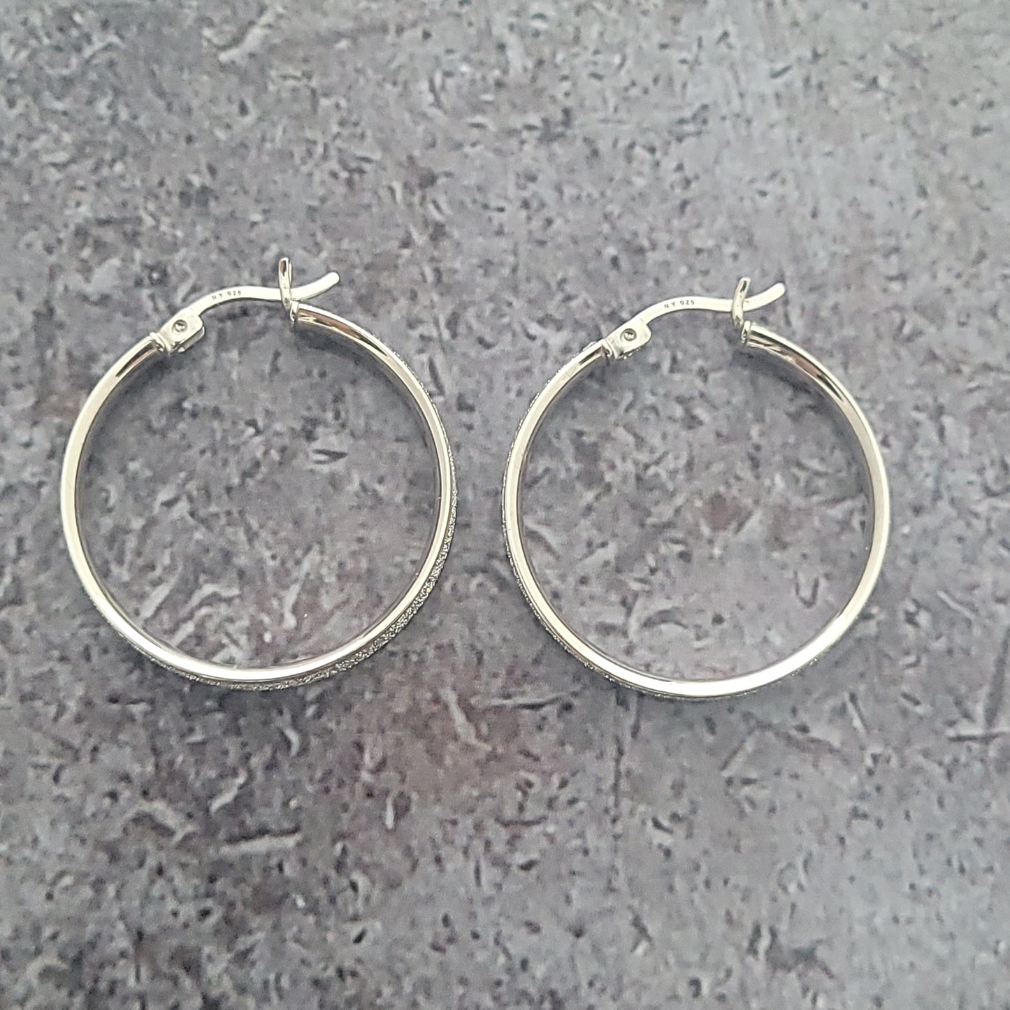 Sterling Diamond Cut Sparkle Hoops
