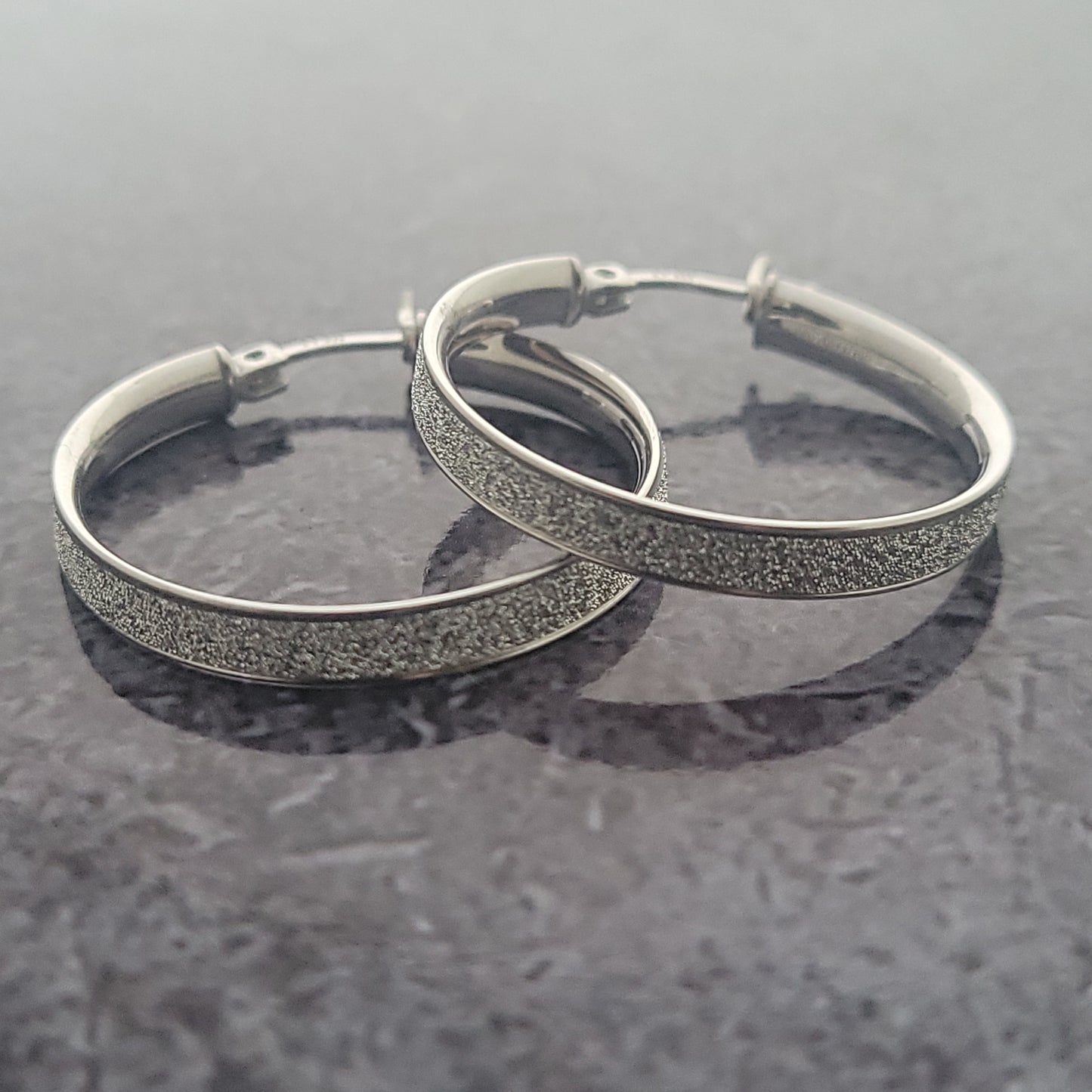 Sterling Diamond Cut Sparkle Hoops
