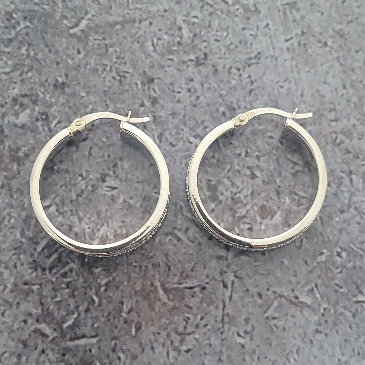 Sterling Glitter Hoops