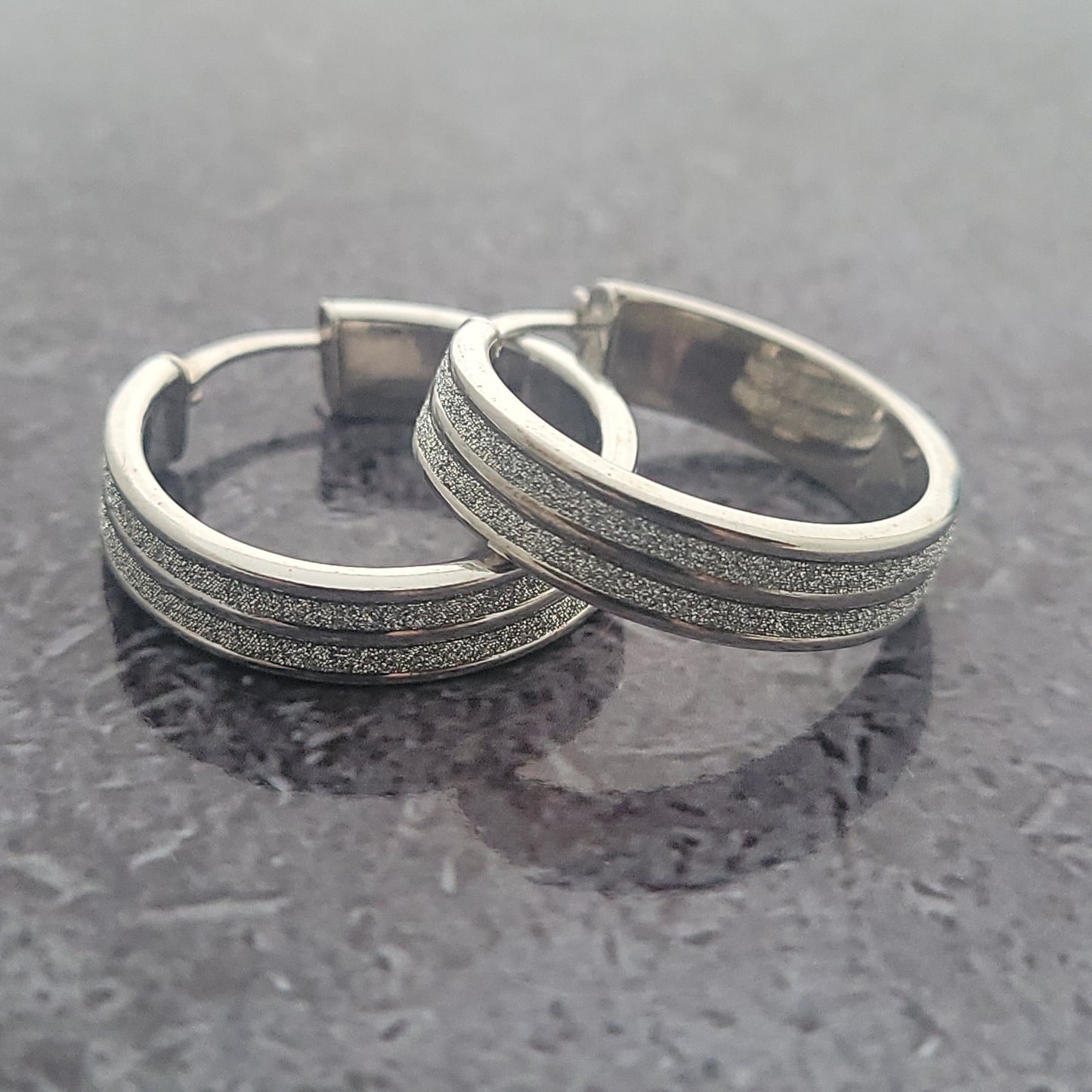 Sterling Glitter Hoops