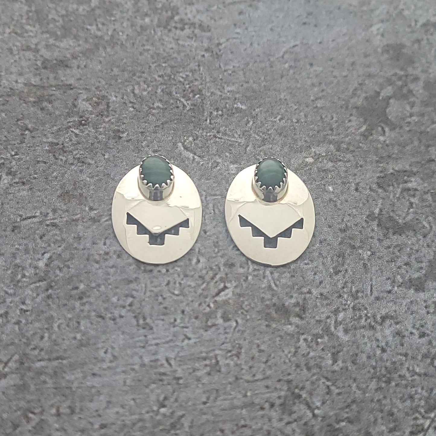Sterling Malachite Earrings