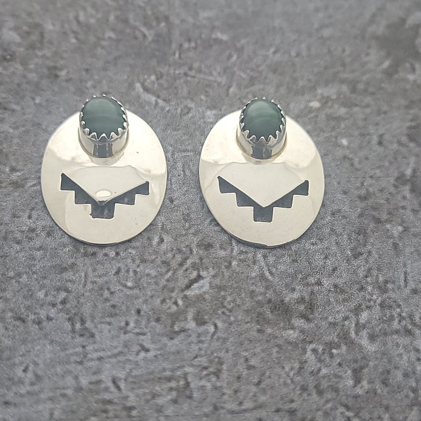Sterling Malachite Earrings