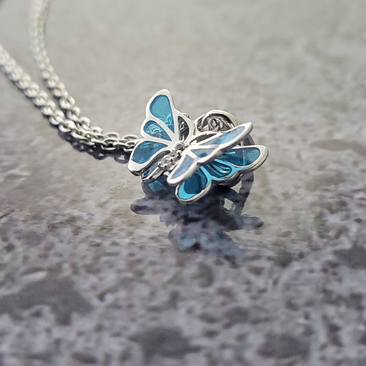 Silver Enameled Butterfly Reversible