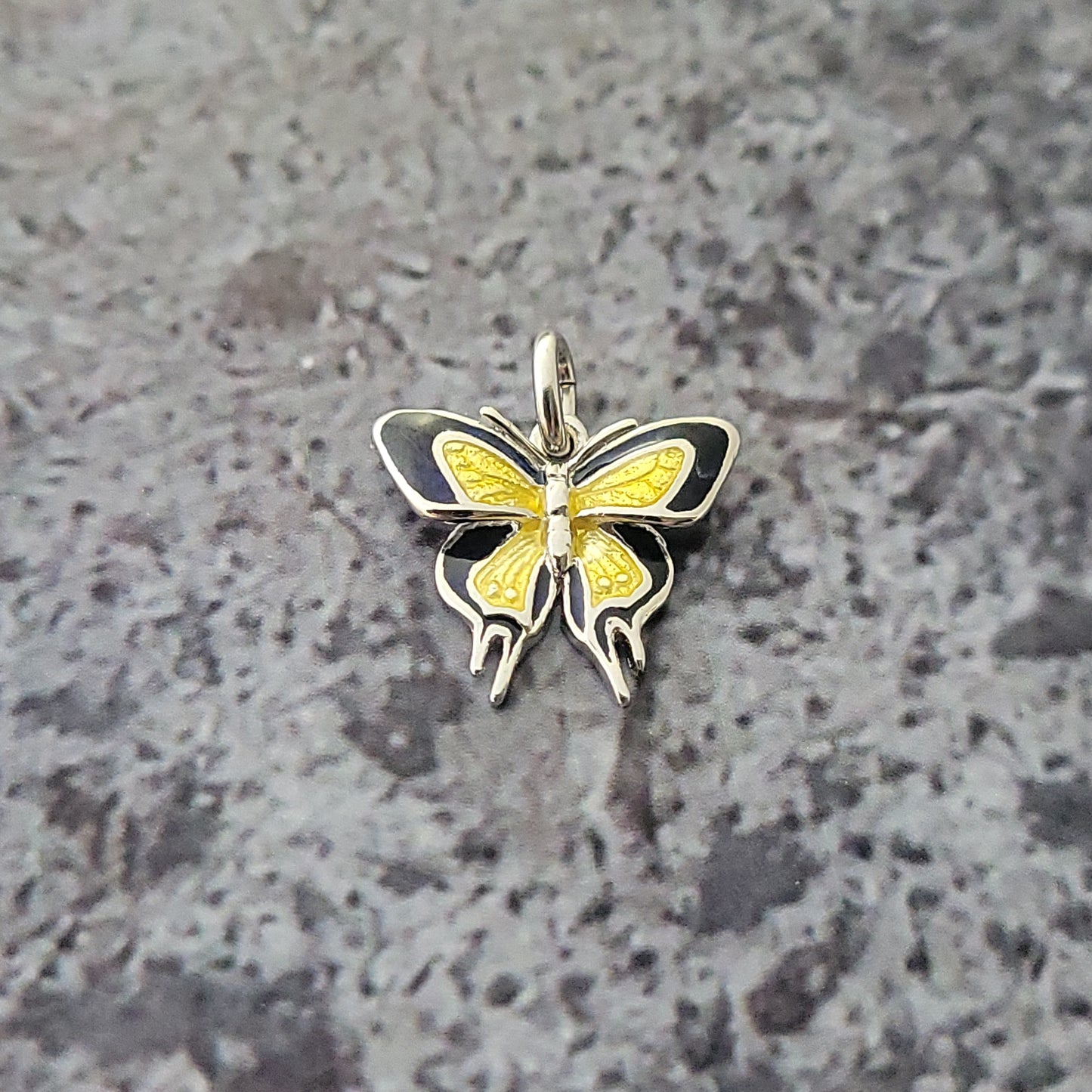 Sterling Enameled Butterfly Charm