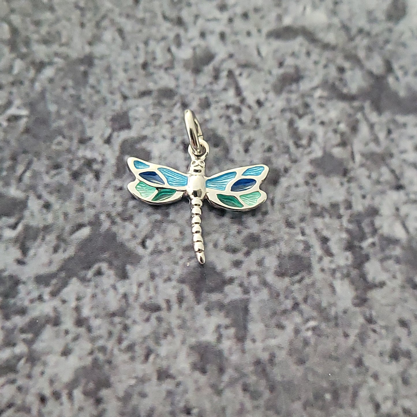 Silver Enameled Dragonfly