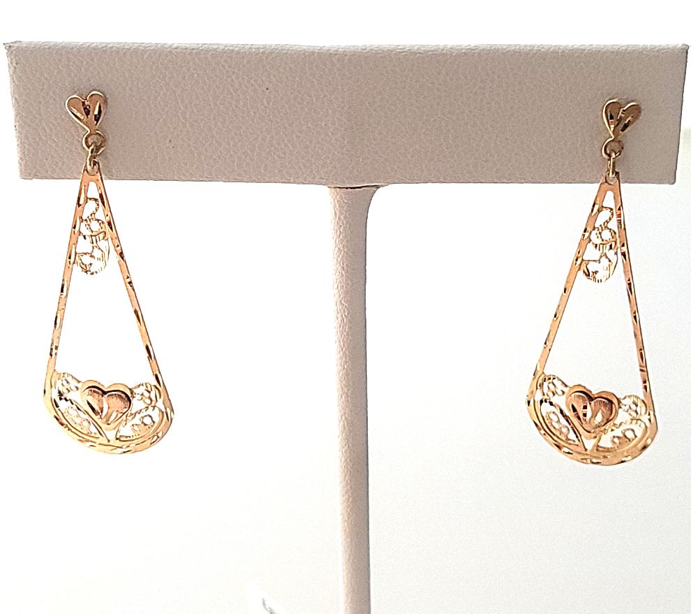 Two Tone Heart Earrings