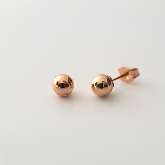 14k Rose Gold Ball Post