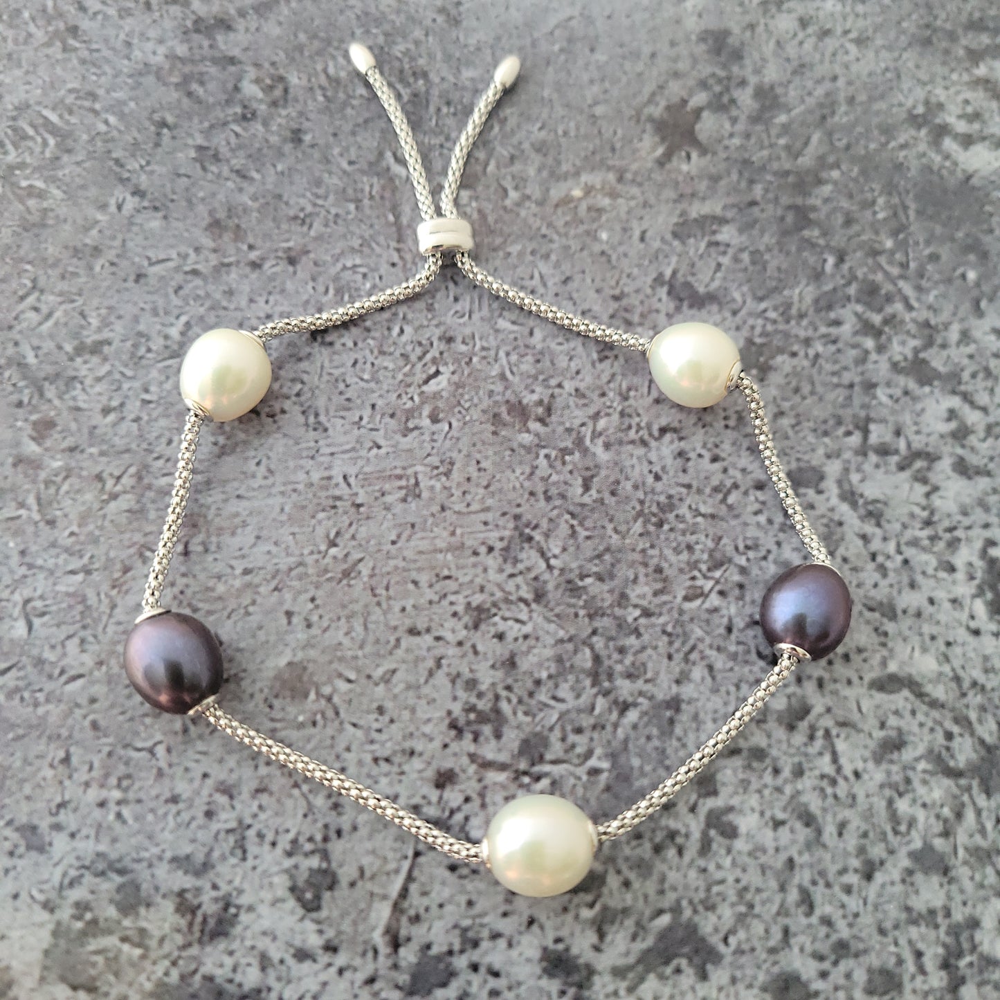 Sterling Pearl Adjustable Bracelet