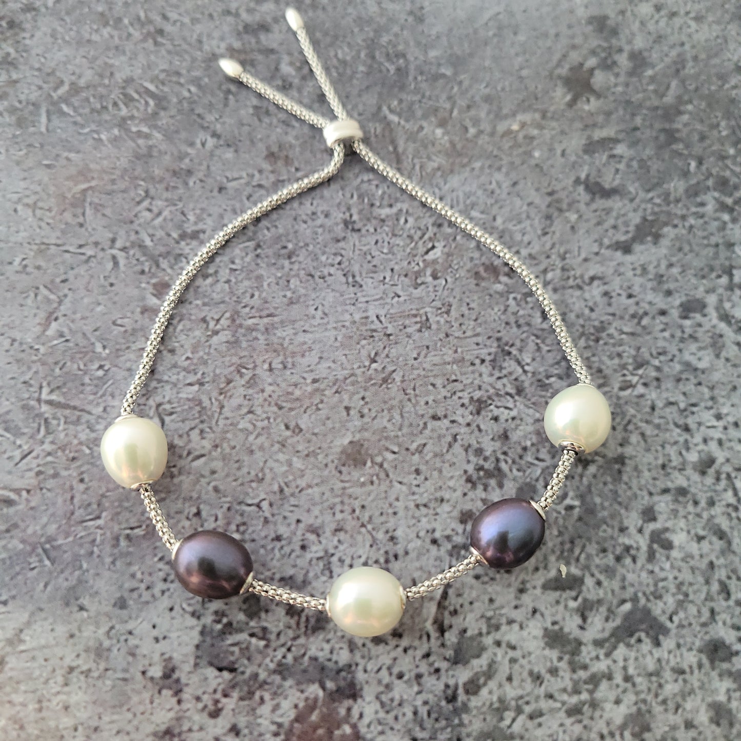 Sterling Pearl Adjustable Bracelet