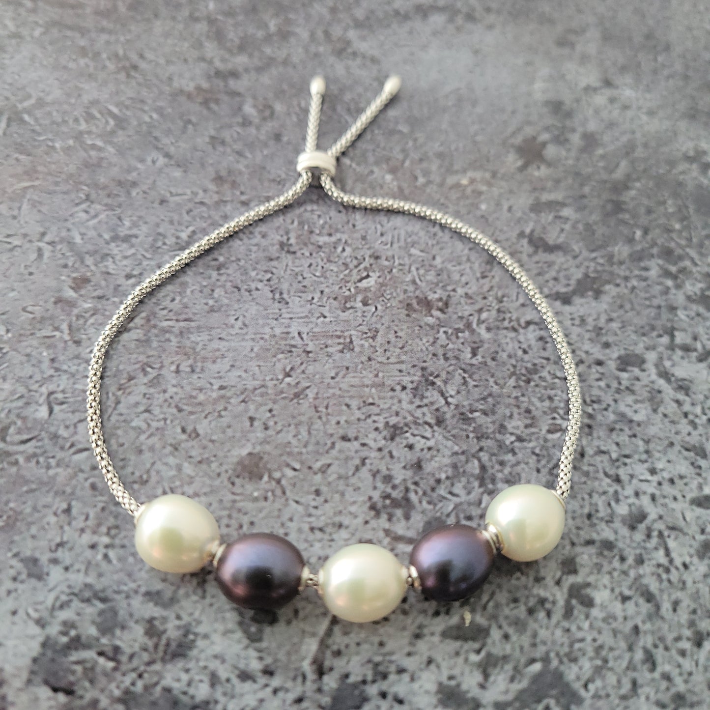 Sterling Pearl Adjustable Bracelet