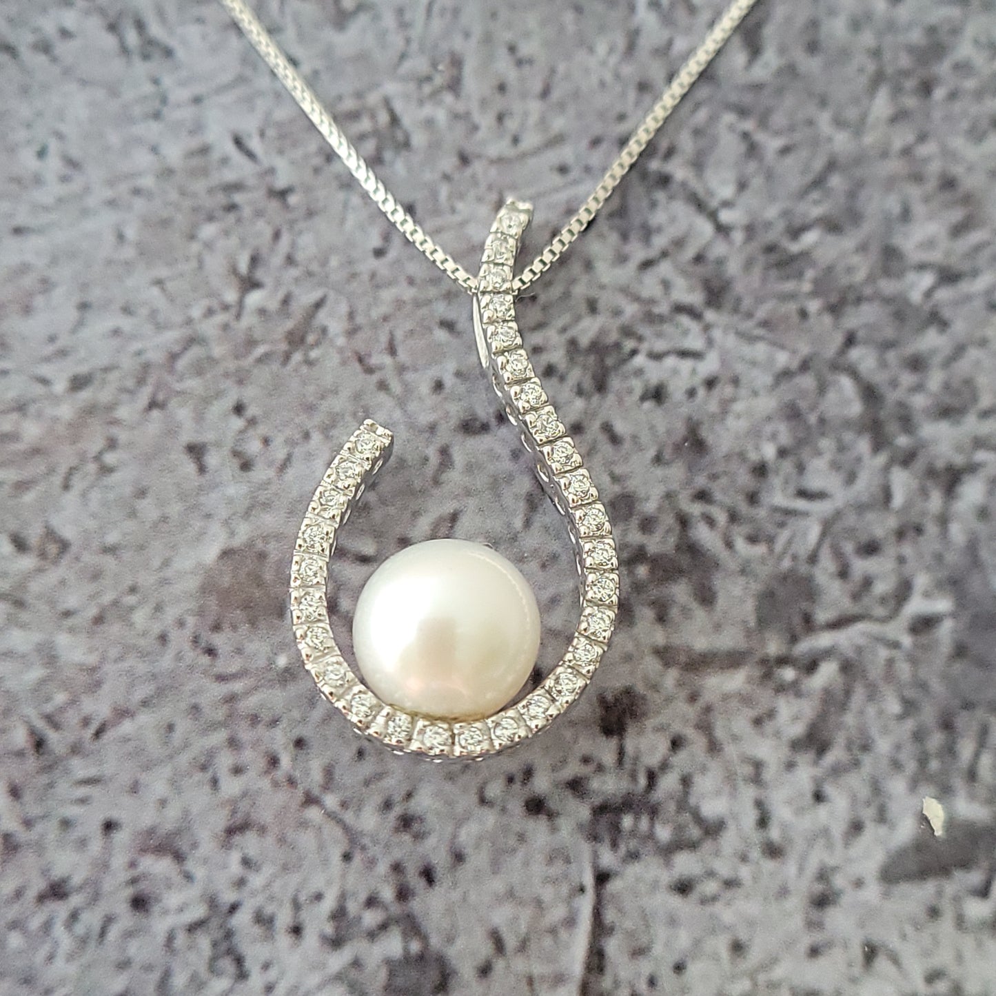 Pearl and CZ Necklace