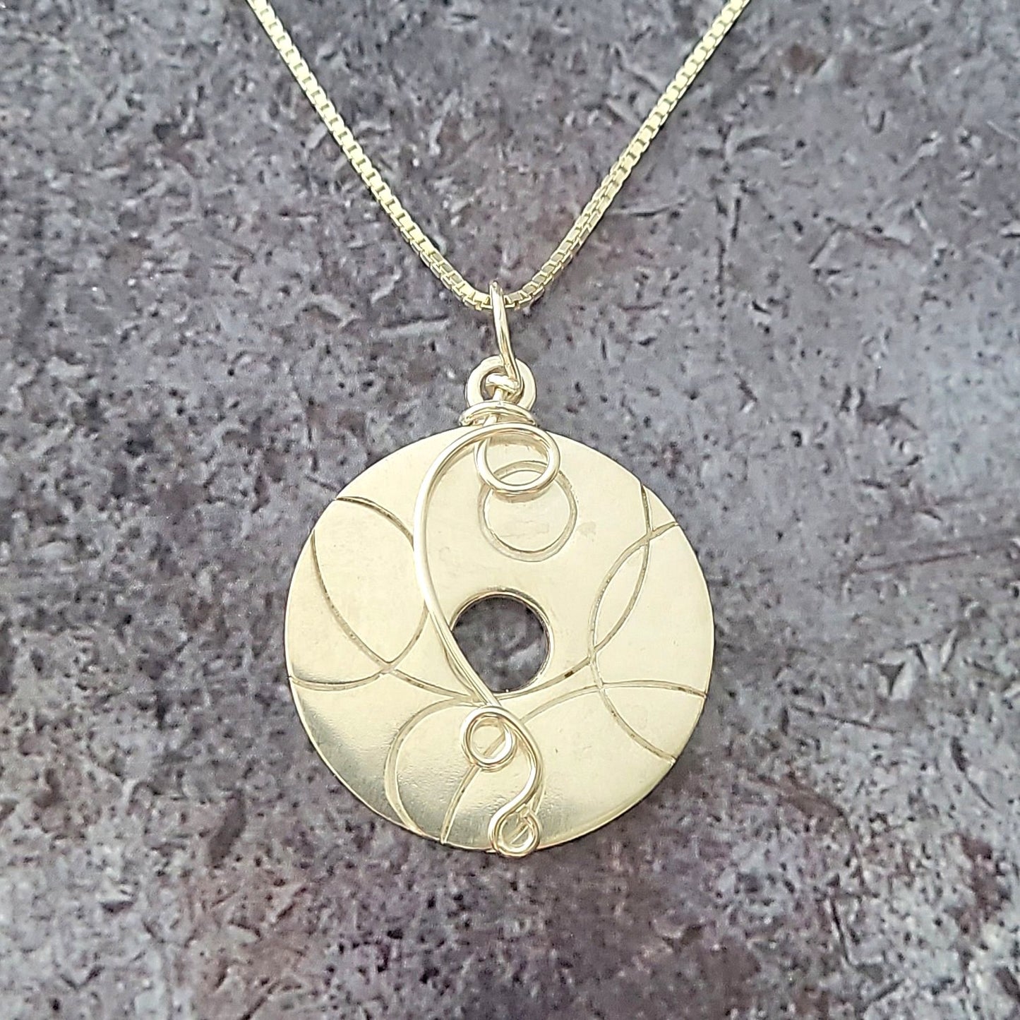 Silver Large Circles Millstone Pendant