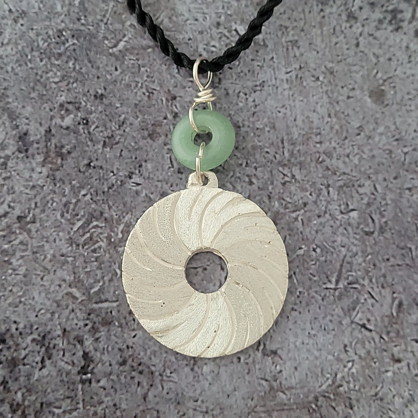 Stone Finish Large Millstone Necklace