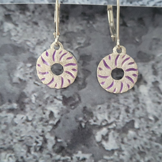 Sterling Purple Millstone Earrings