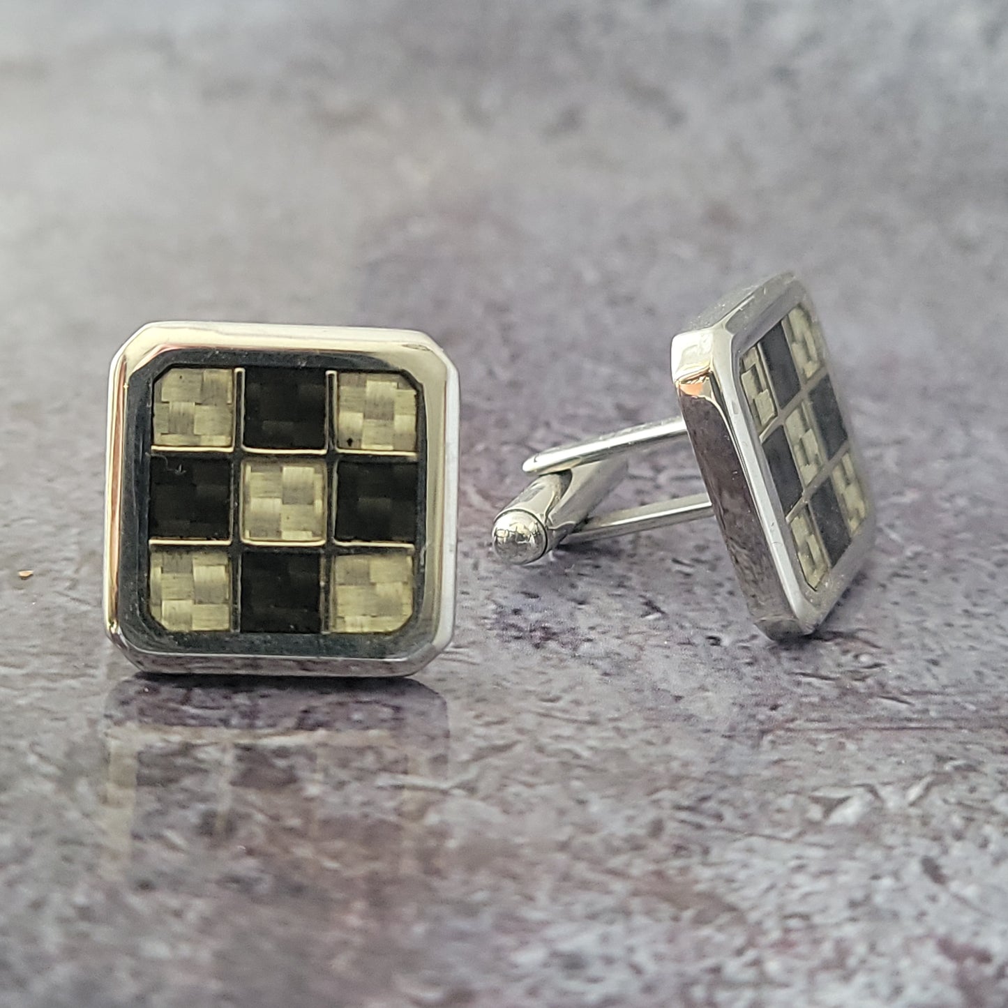 Stainless Carbon Fiber Cufflinks