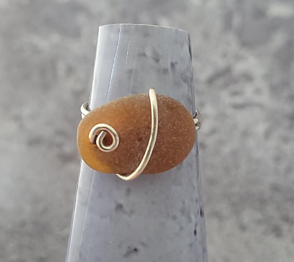 Sterling Sea Glass Ring