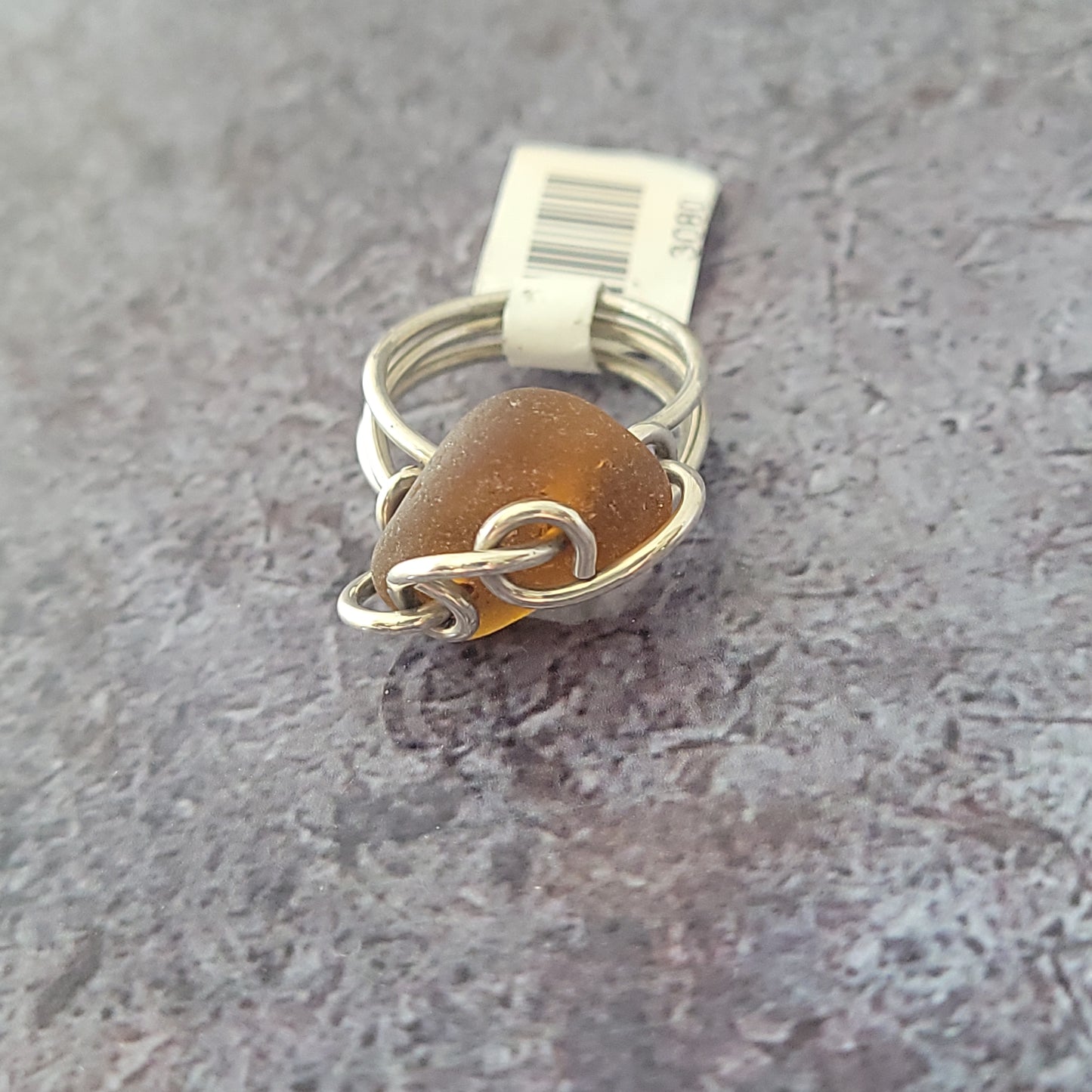 Brown Sea Glass Ring