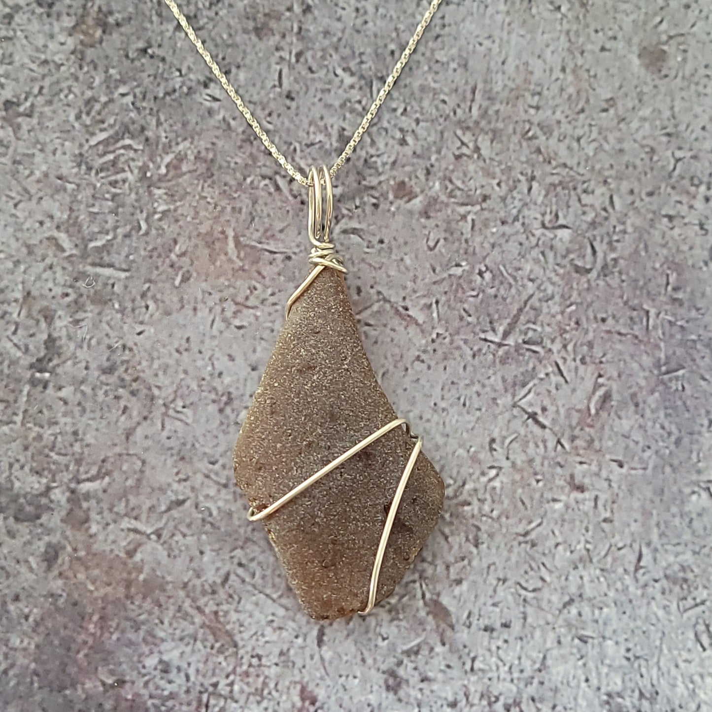 Brown Sea Glass Necklace