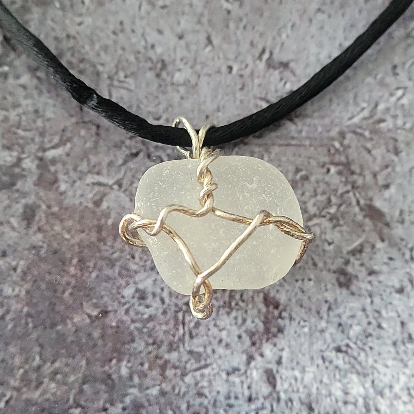 White Sea Glass Pendant