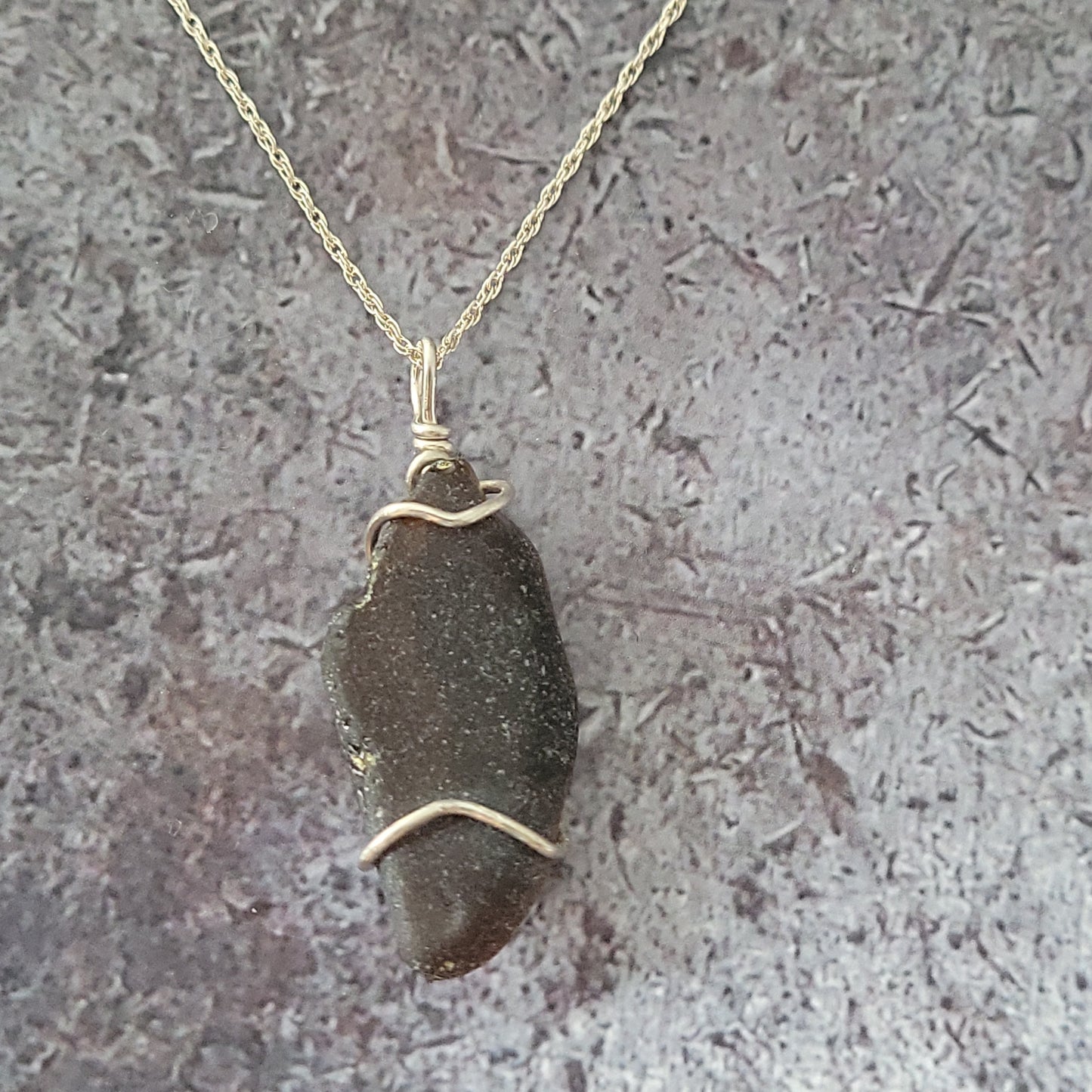 Brown Sea Glass Necklace
