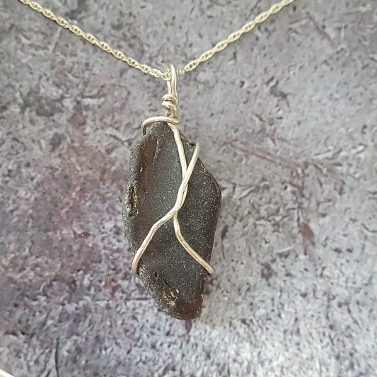 Brown Sea Glass Necklace