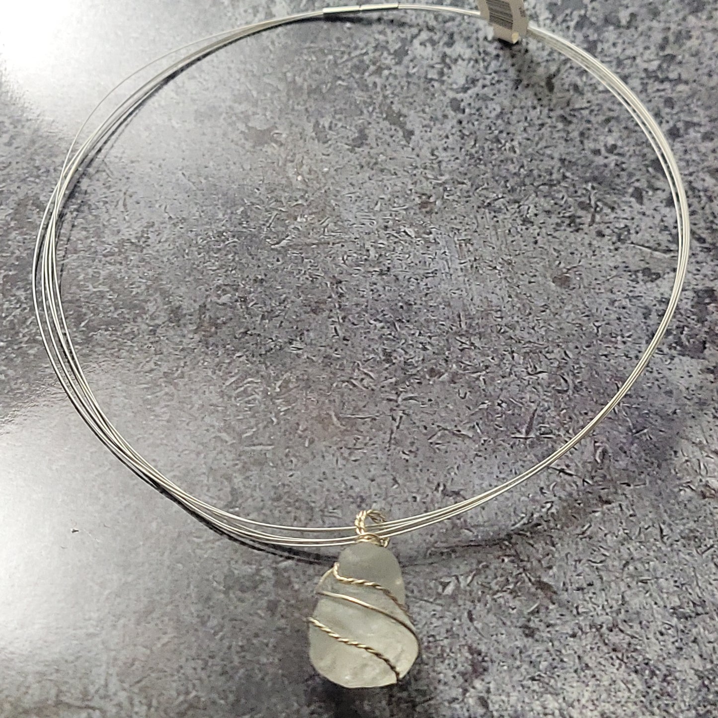 White Sea Glass Pendant Only