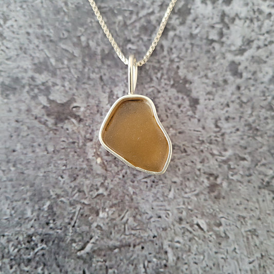 Brown Sea Glass Necklace