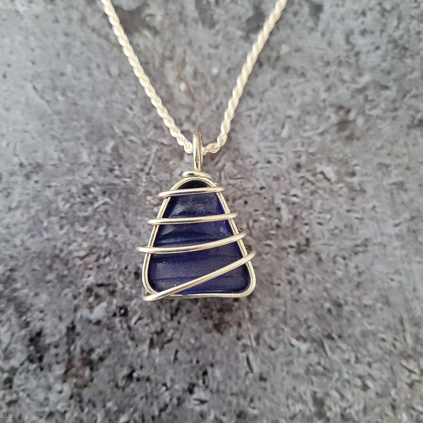 Blue Sea Glass Necklace