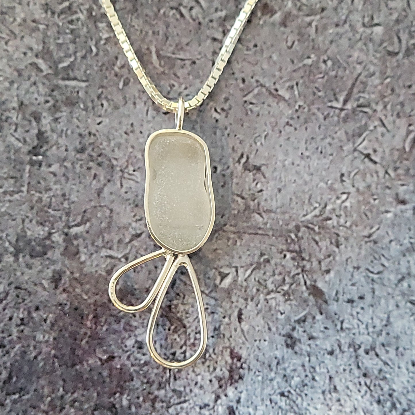 Frosted White Sea Glass Pendant
