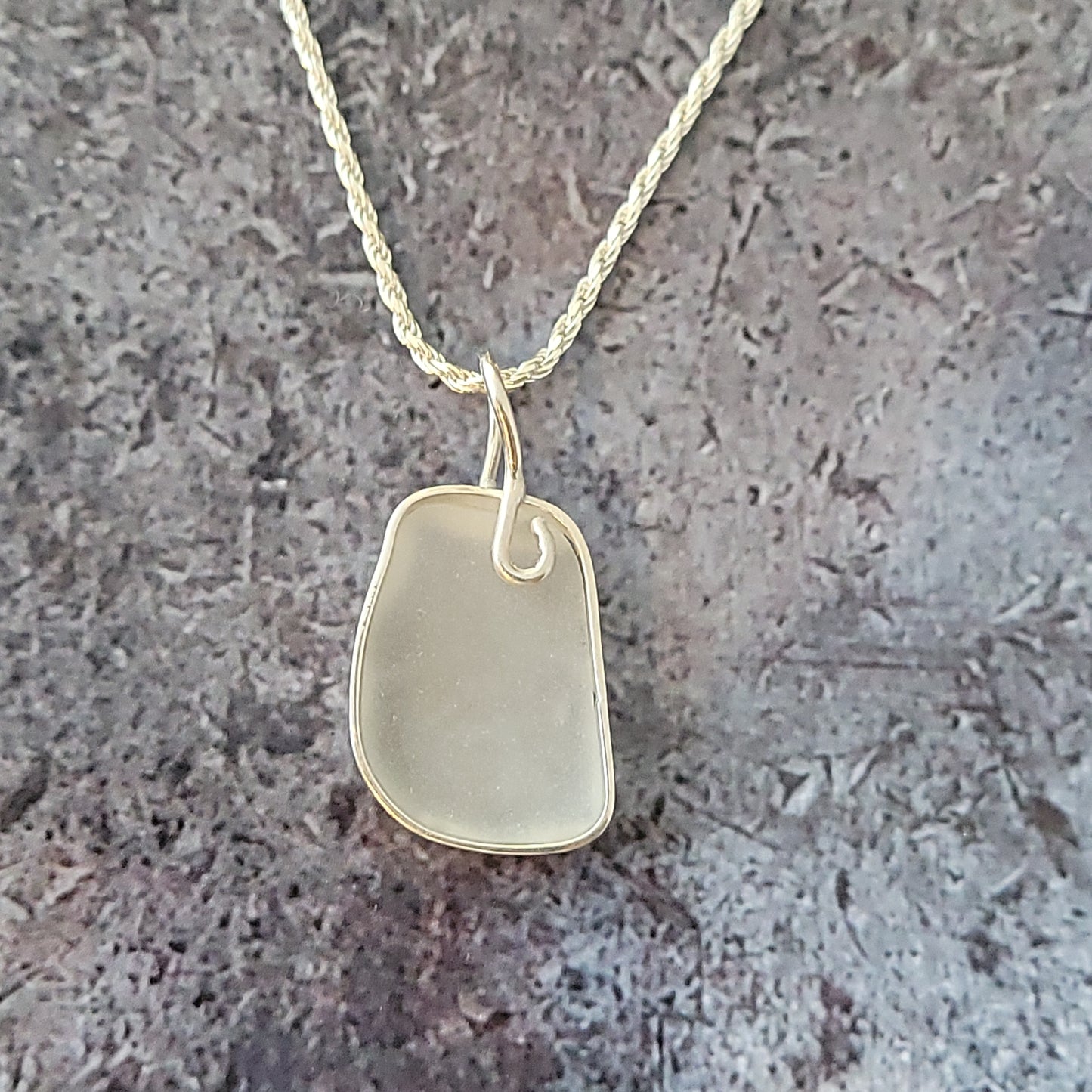 Sterling Bezeled Genuine Sea Glass Pendant