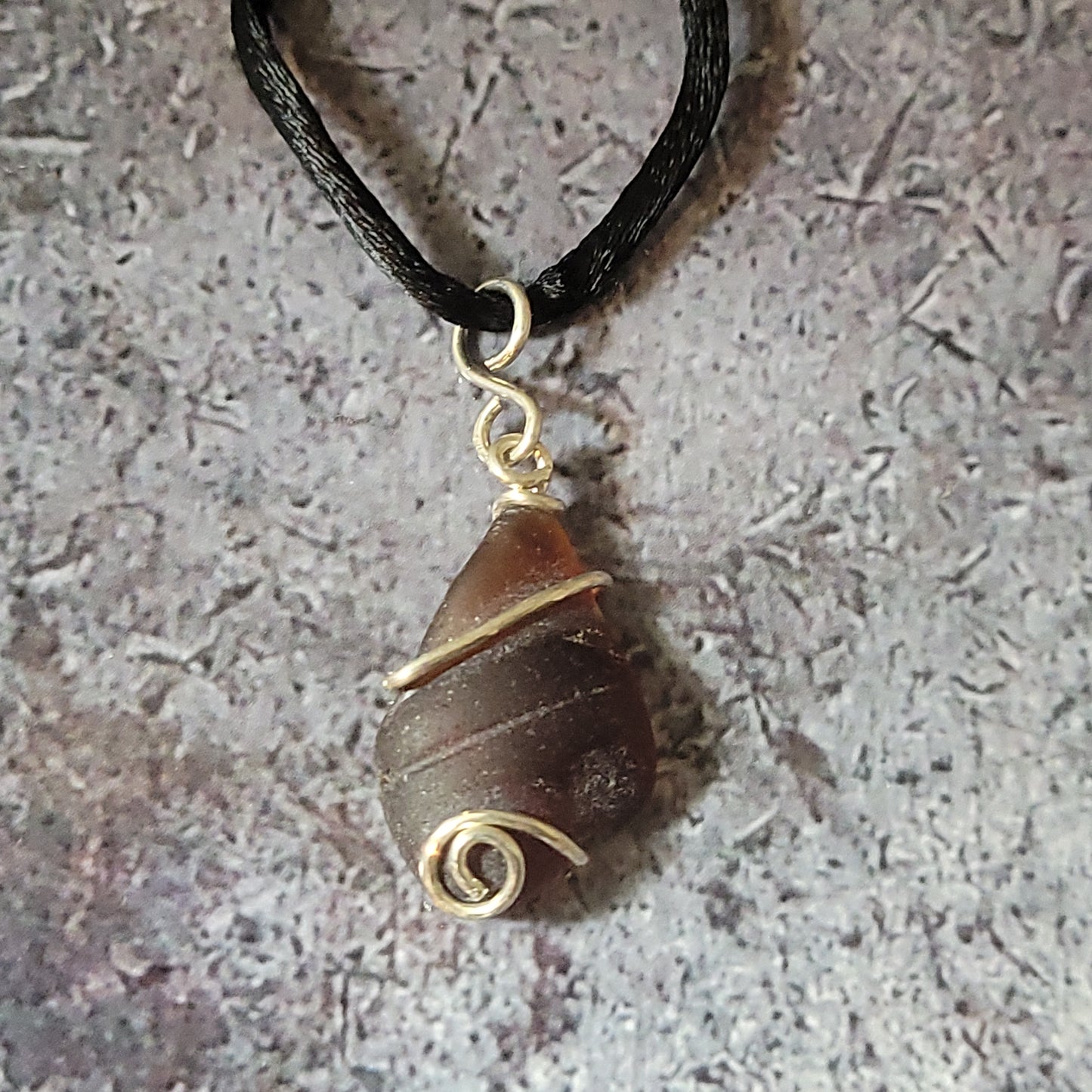Brown Sea Glass Pendant