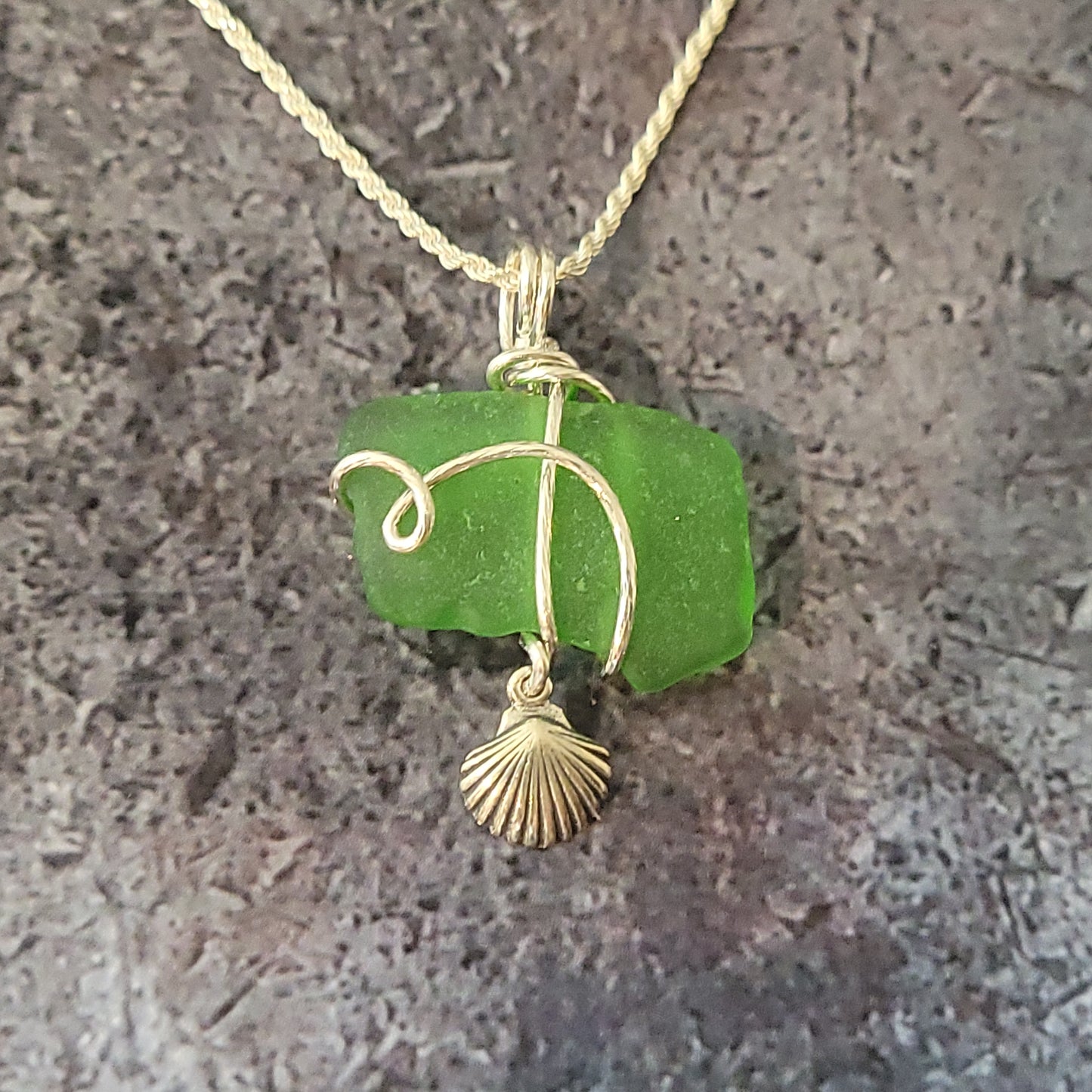 Green Sea Glass Pendant