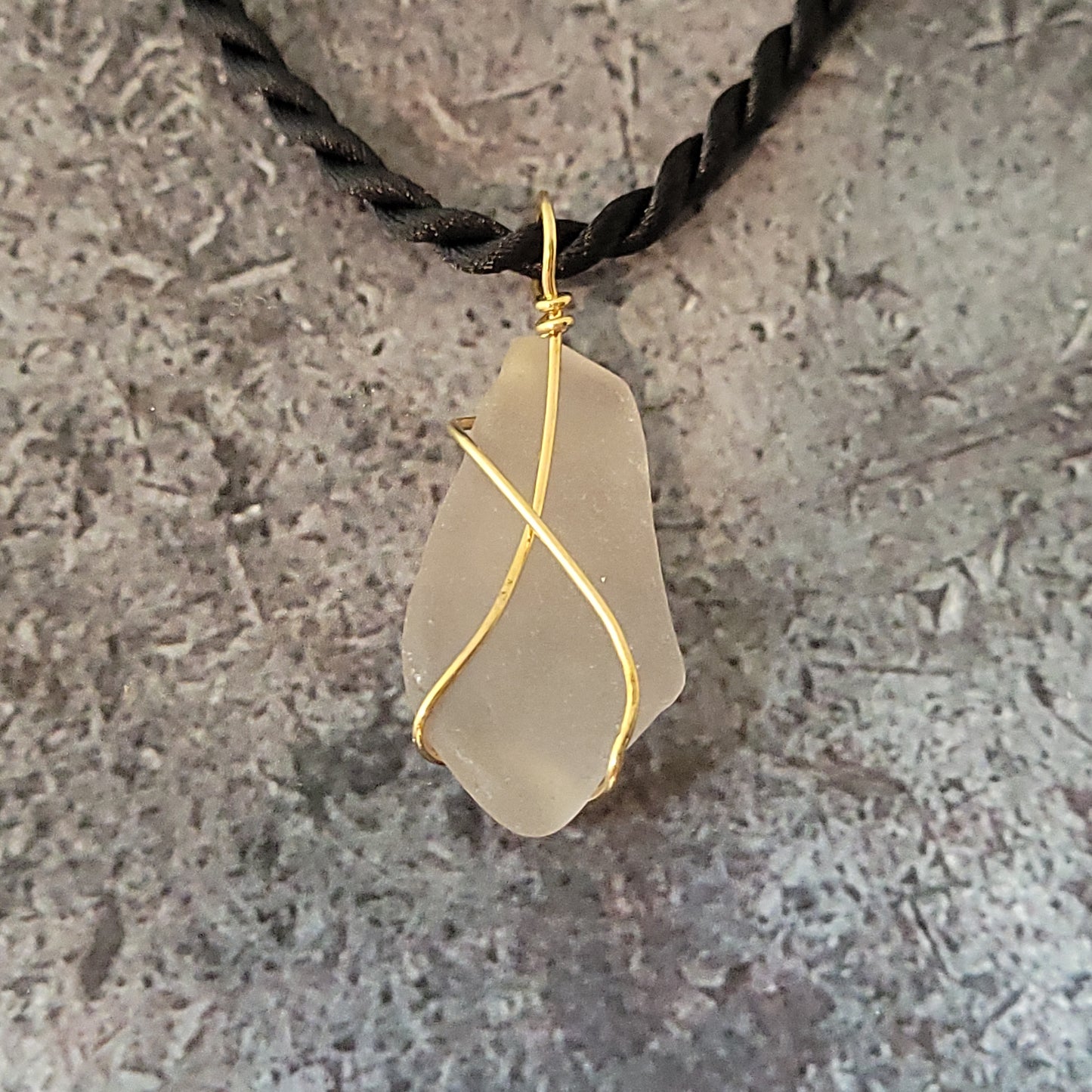 14k Pale Lilac Sea Glass Pendant