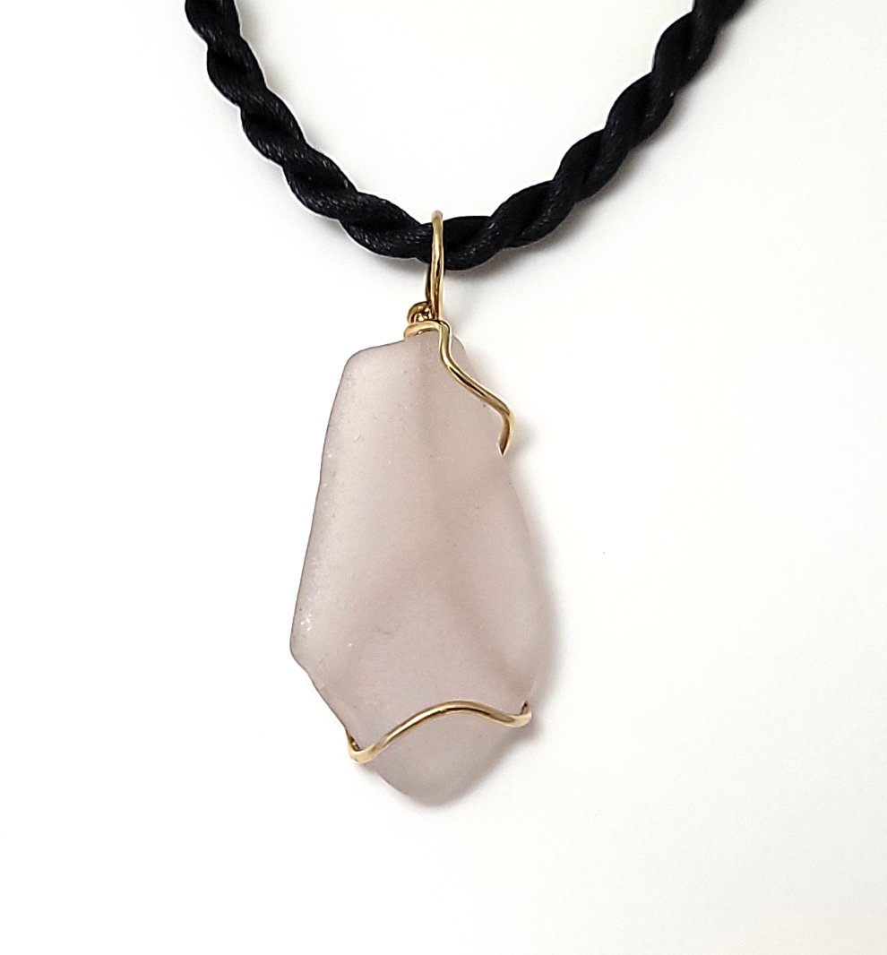 14k Pale Lilac Sea Glass Pendant